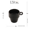 Xicara Para Café Lyor Cerâmica Empilhável Preta 90Ml - 2297